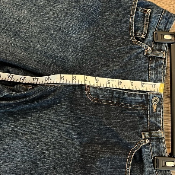 Talbots Dark Wash Denim Jeans Size 14 Petite With Stretch, Wide Leg Trousers - Picture 6 of 9